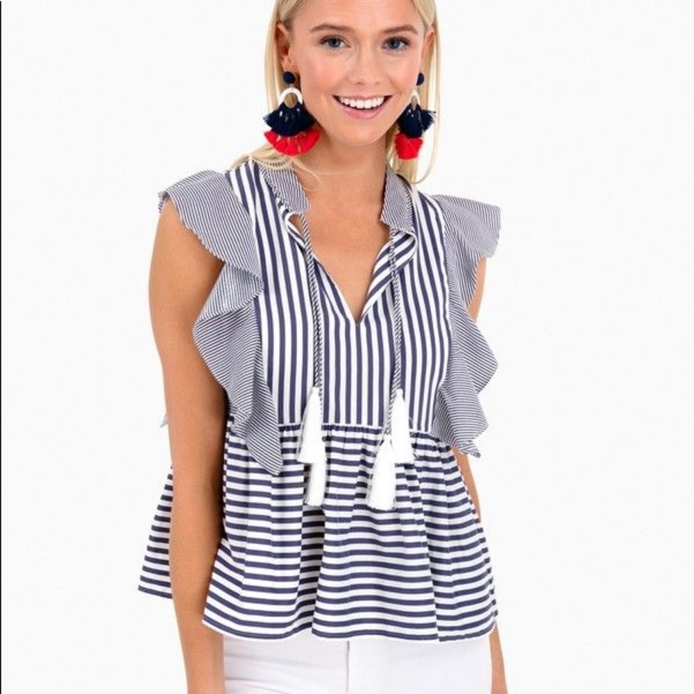 Marie Oliver Denim Stripe Becca Top